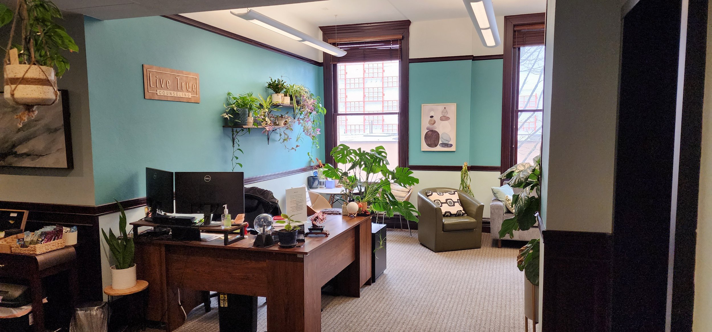 Reception and shared support space at The Being-With Collective